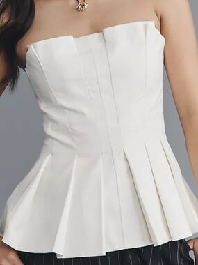 Reformation Ashlyn Strapless Pleated Top